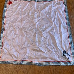 Vintage Pink Lucky scarf  with Red and grey Accents